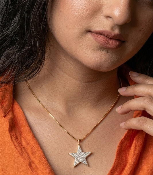 Celestial Star Necklace in 92.5 Sterling Silver