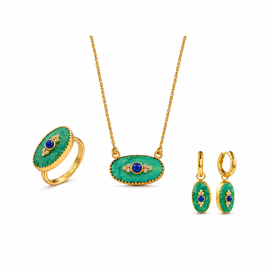 Natural Turquoise and Lapis Evil Eye Set