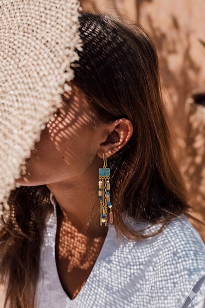 Turquoise Nomad Tassel Earrings