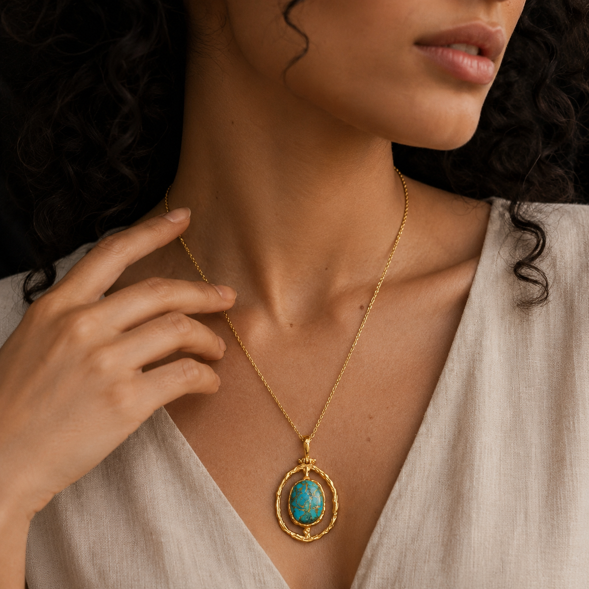 Celestial Turquoise Pendant Necklace
