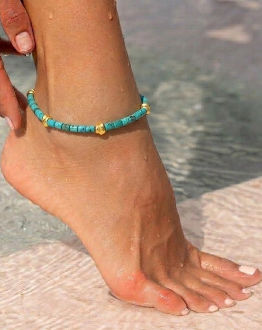Turquoise Bead Anklet