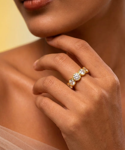 Crystal Bezel Eternity Band Ring