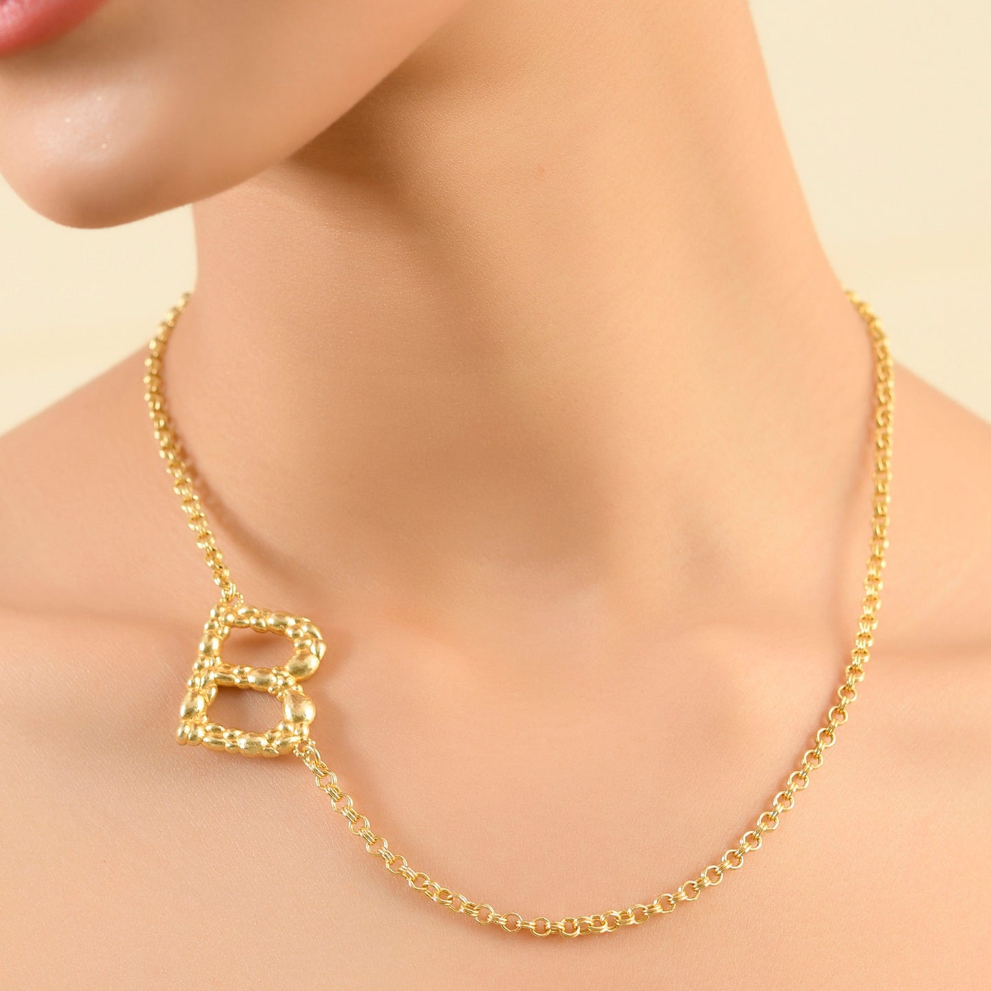 Initial Chain Monogram Necklace