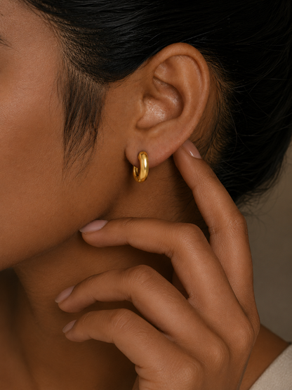 Wildbud Huggies Earrings in 925 Sterling Silver