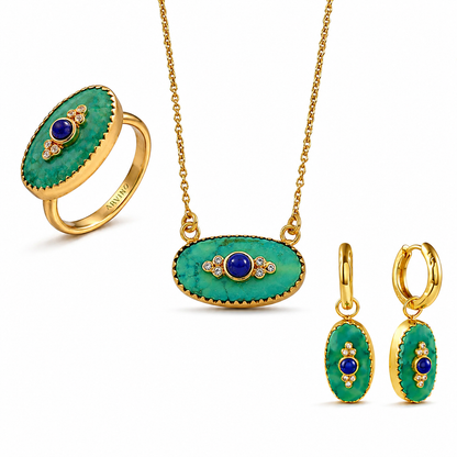 Natural Turquoise and Lapis Evil Eye Set