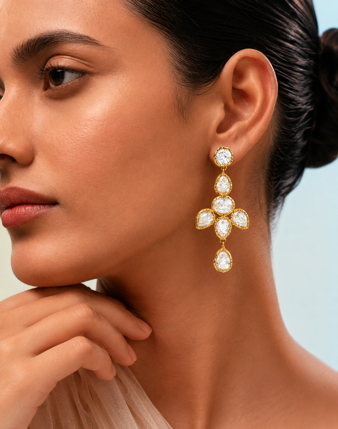 Crystal Bloom Chandelier Earrings
