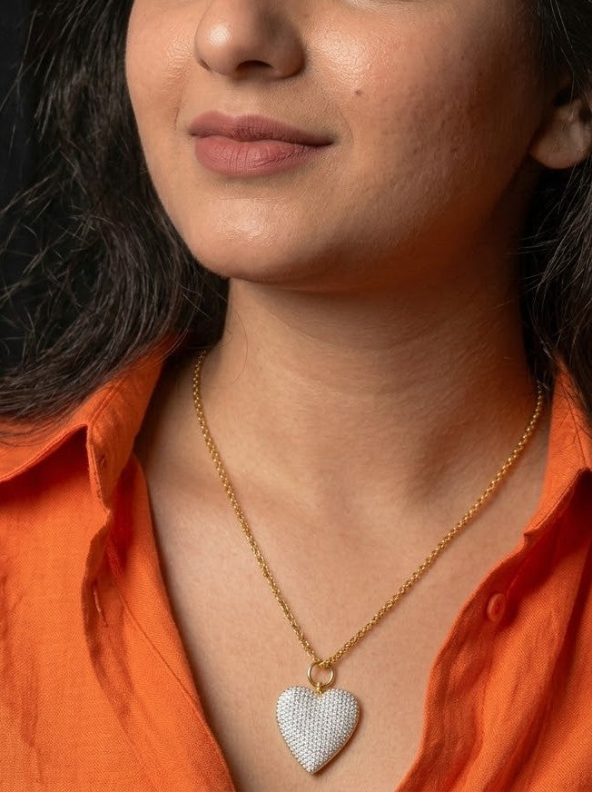 Celestial Heart Necklace in 925 Sterling Silver