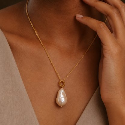 Pearl Blossom Necklace In 925 Sterling Silver