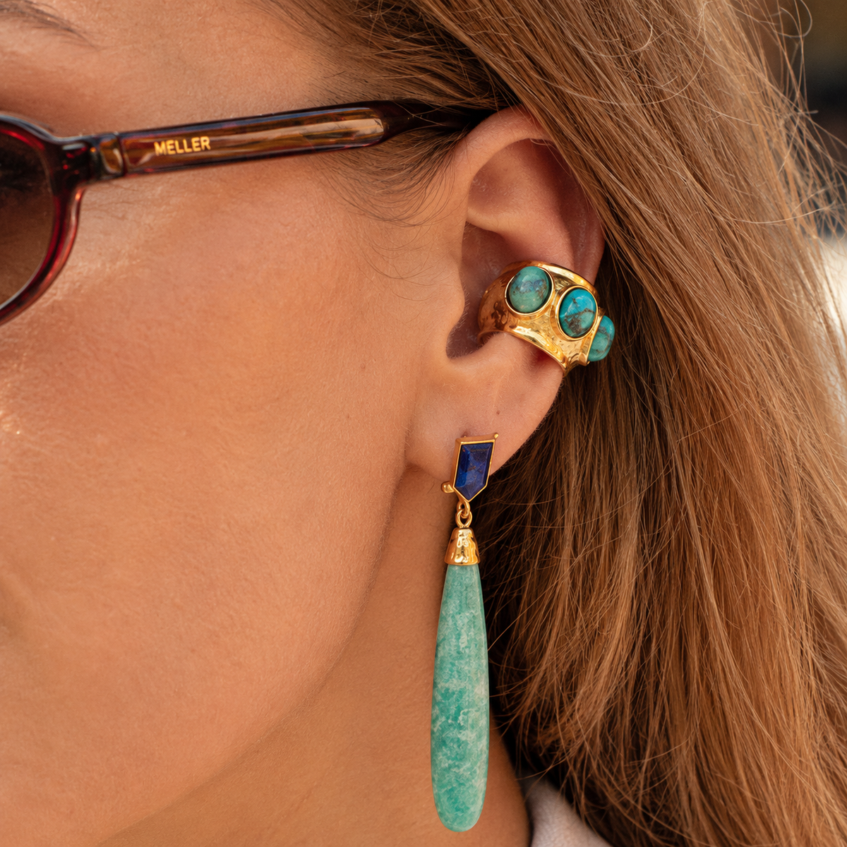 Turquoise Pebble Ear Cuff