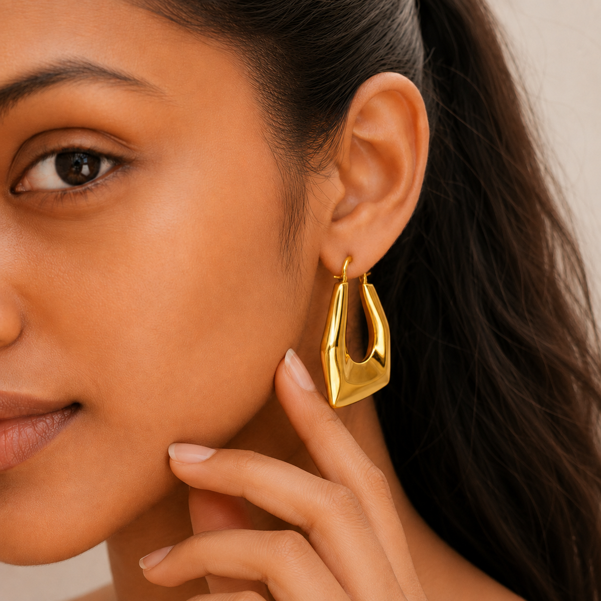 Sculpted Arc Hoops