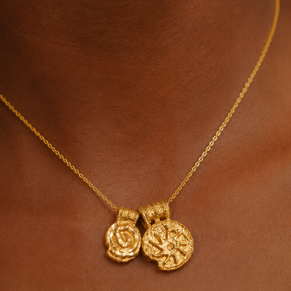 Ancient Symbols Charm Necklace in 925 Sterling Silver