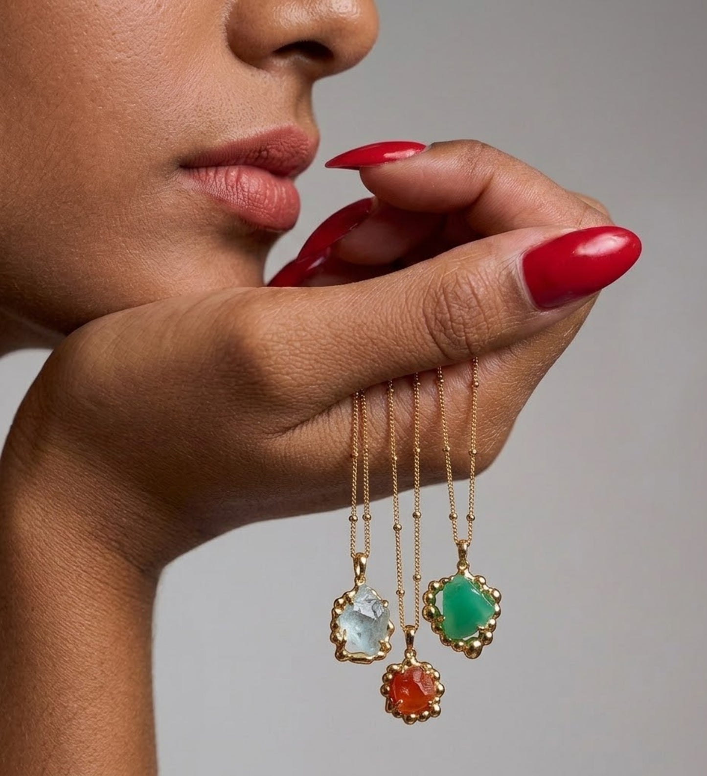 Carnelian Mineral Claw Necklace