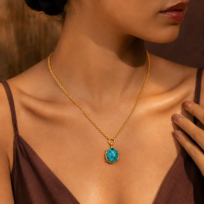 Turquoise Orbit Pendant Necklace