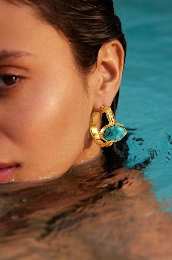 Turquoise Eye Drop Earrings