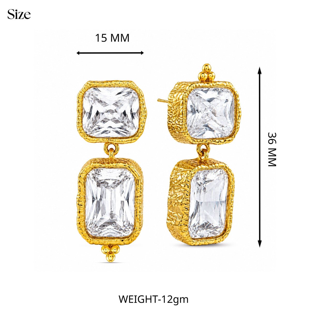 Ivory Frame Crsytal Earrings
