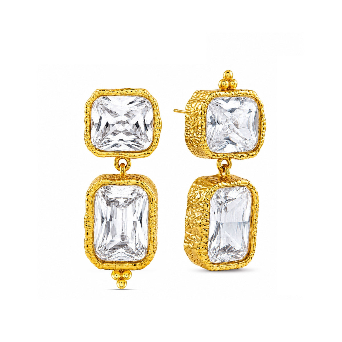 Ivory Frame Crsytal Earrings