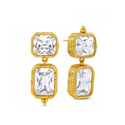 Ivory Frame Crsytal Earrings