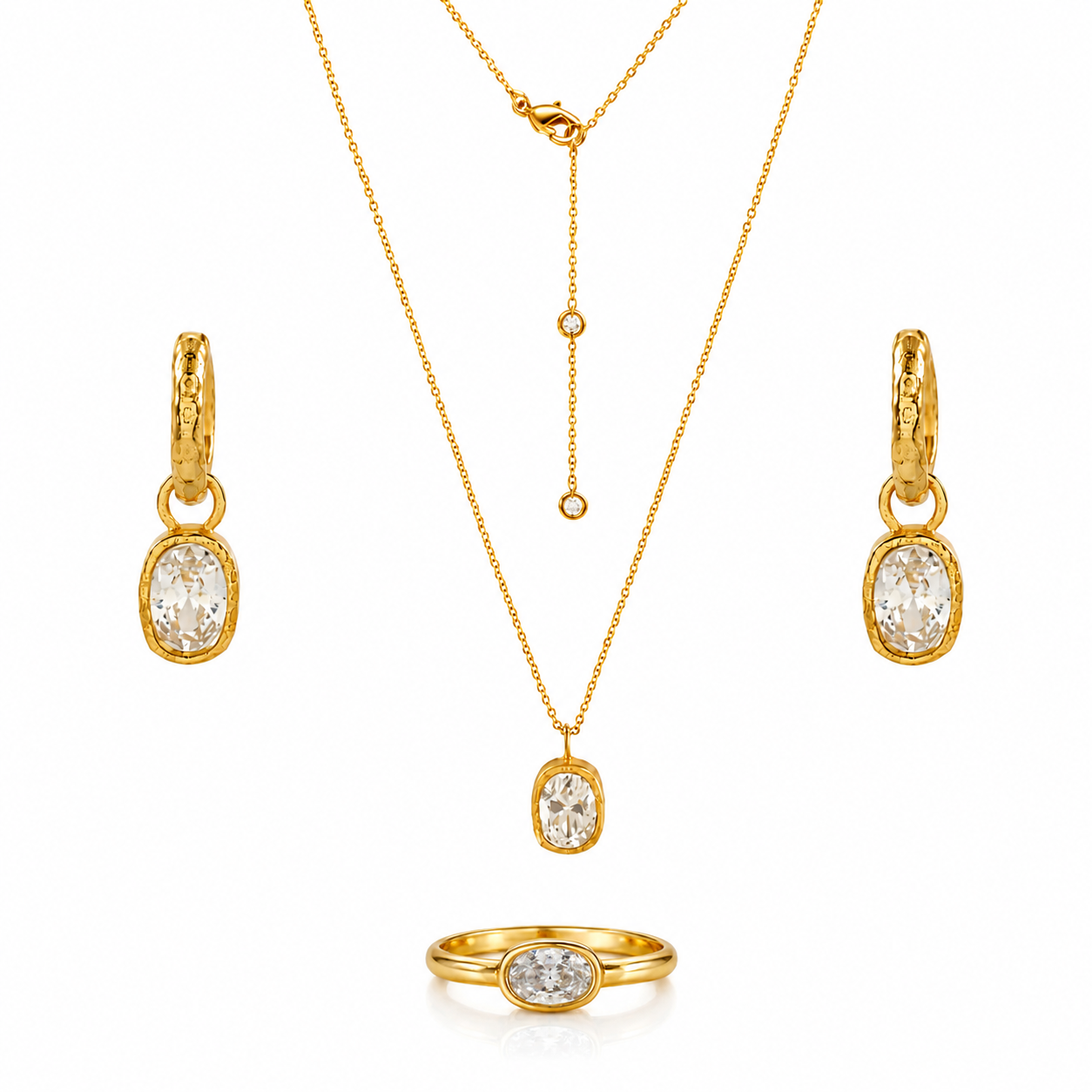 Crystal Drop Set in 92.5 Sterling Silver