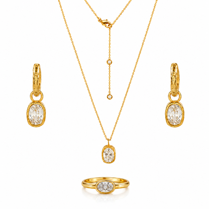 Crystal Drop Set in 92.5 Sterling Silver