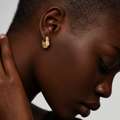 Fleur 9kt Gold Lab Grown Diamond Hoop Earrings