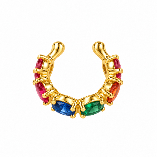 Multihued Crescendo Ear Cuff (Single Piece)