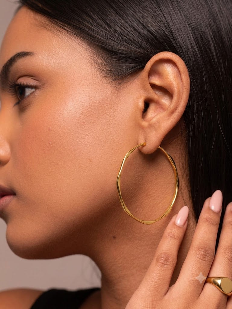 Soft Wave 92.5 Sterling Silver Hoops
