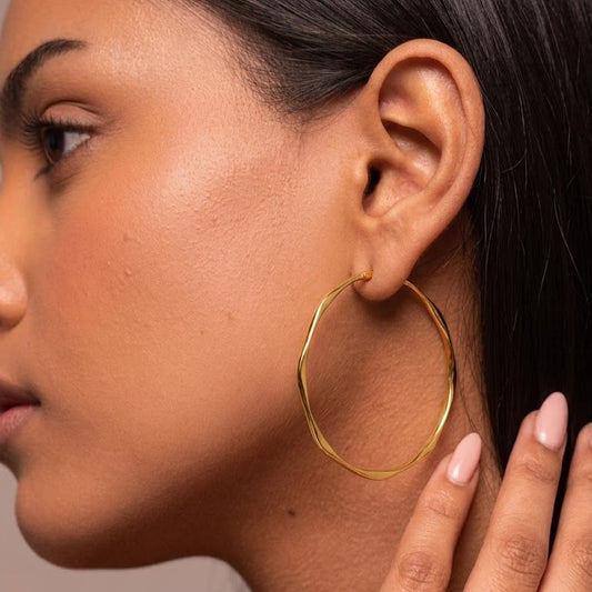 Soft Wave 92.5 Sterling Silver Hoops