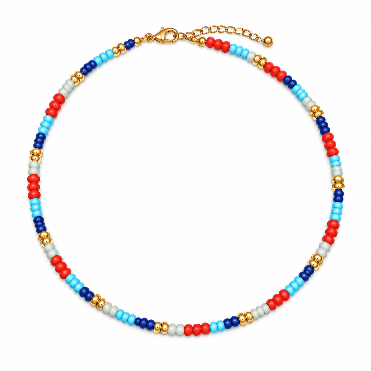 Coastal Mosaic Multicolour Beaded Necklace