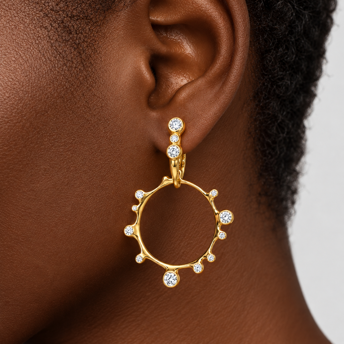Nova 9kt Gold Lab Grown Diamond Hoop Earrings