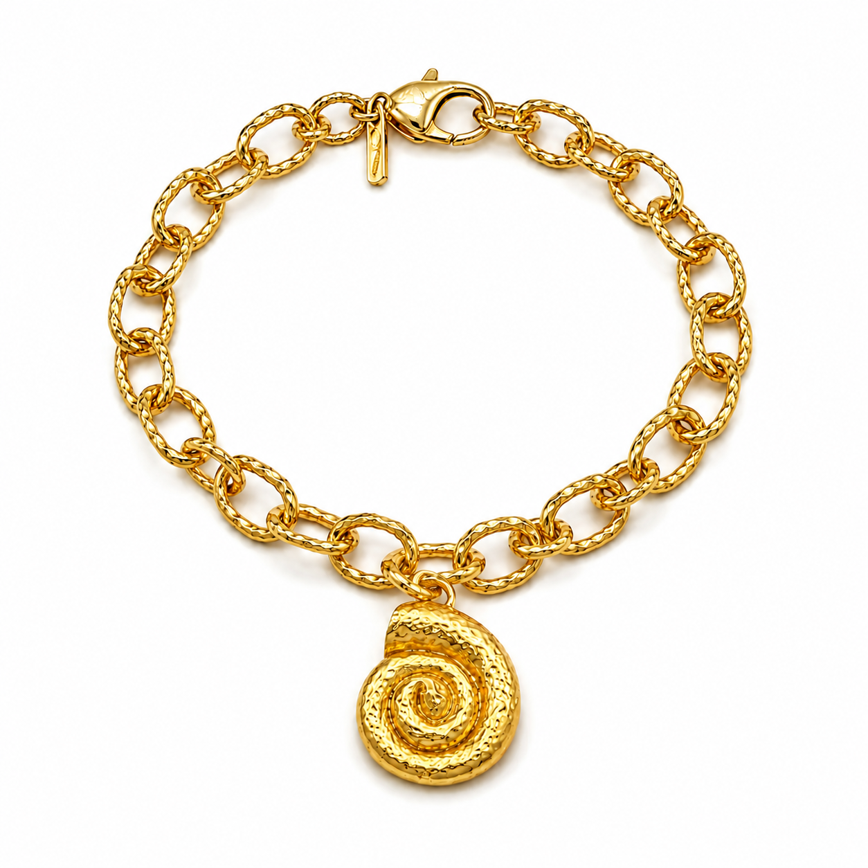 Coral Shell Link Bracelet