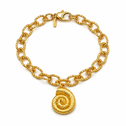 Coral Shell Link Bracelet