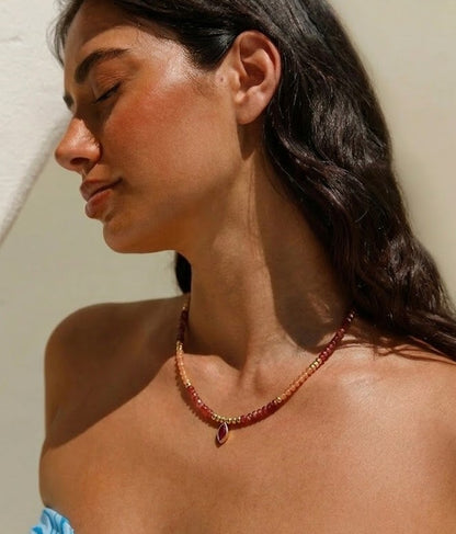 Ombre Tourmaline Bead Necklace