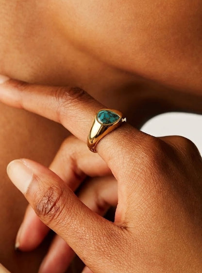 Turquoise Bezel 92.5 Sterling Silver Ring