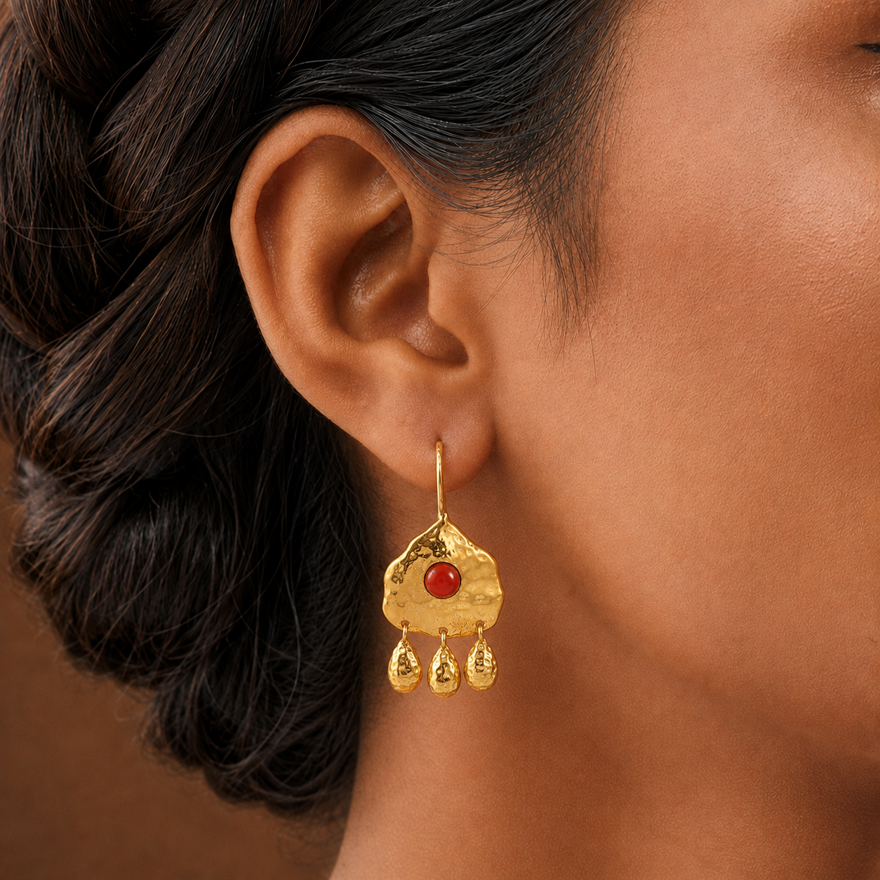 Coral Sunburst Earrings