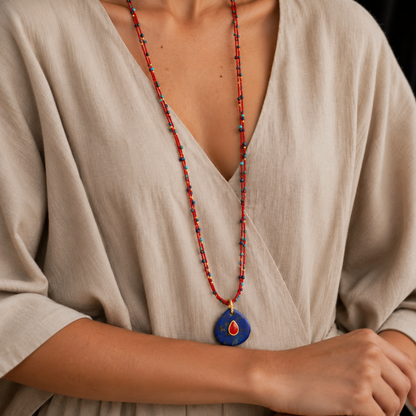 Volcanic Cord Pendant Necklace