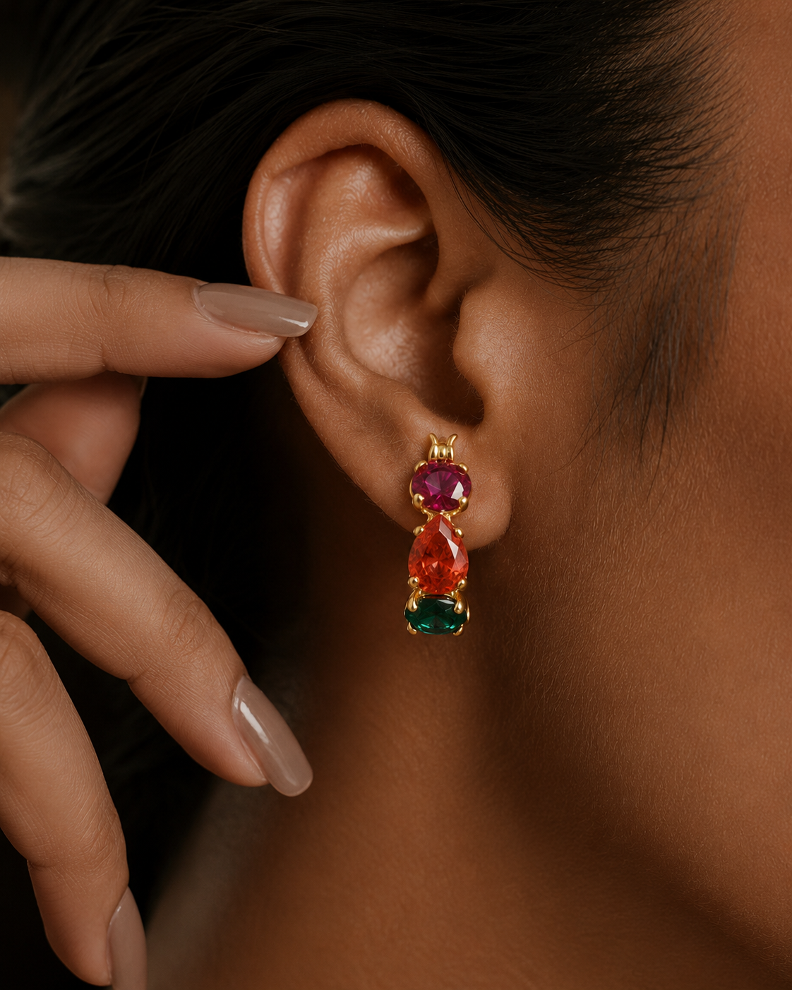 Multihued Crescendo Earrings