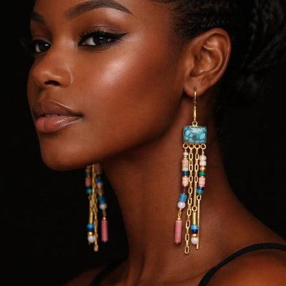 Turquoise Nomad Tassel Earrings