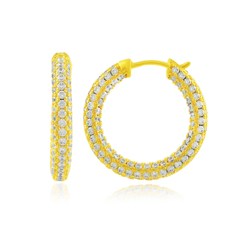 Studded Hoops 25X25 mm (Water Resistance Premium Plating)