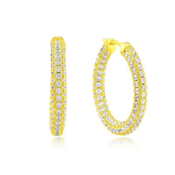 Studded Hoops 25X25 mm (Water Resistance Premium Plating)