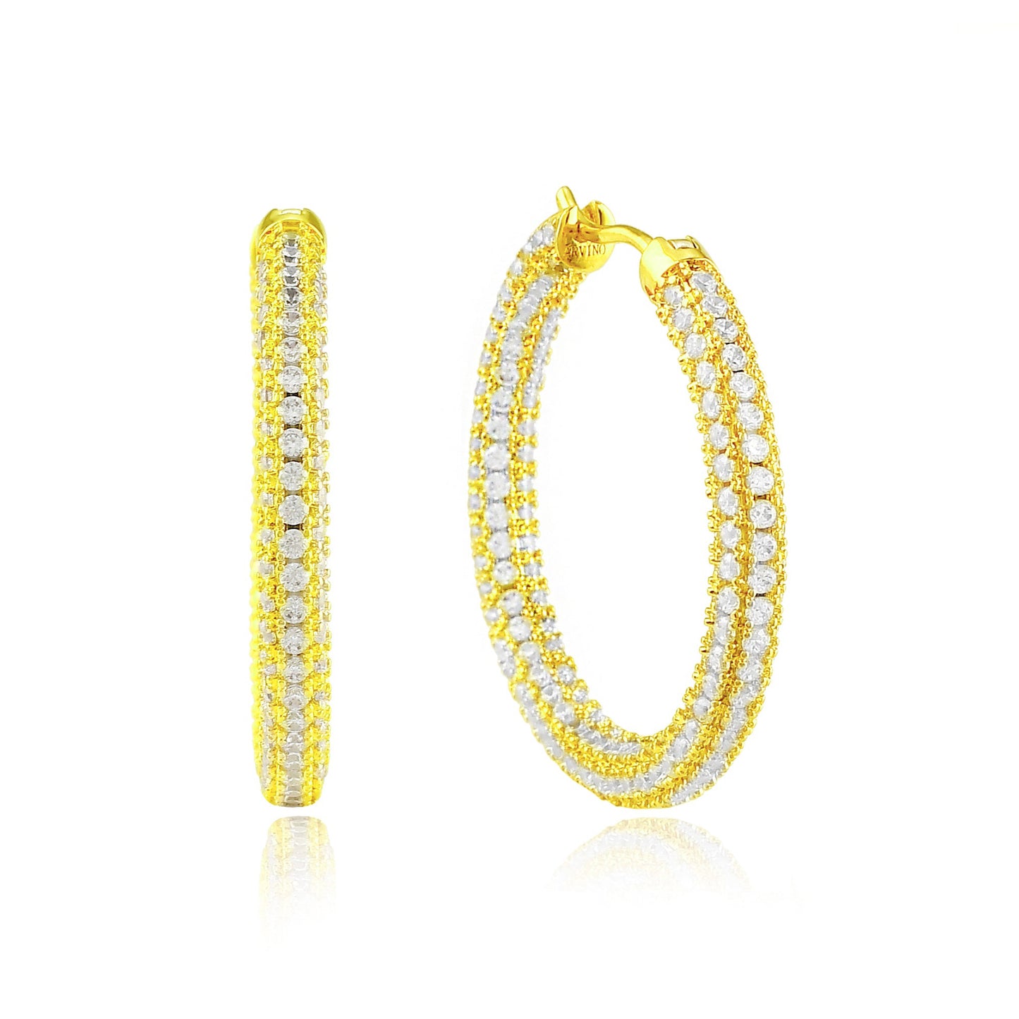 Glitzy Star Studded Hoops Medium