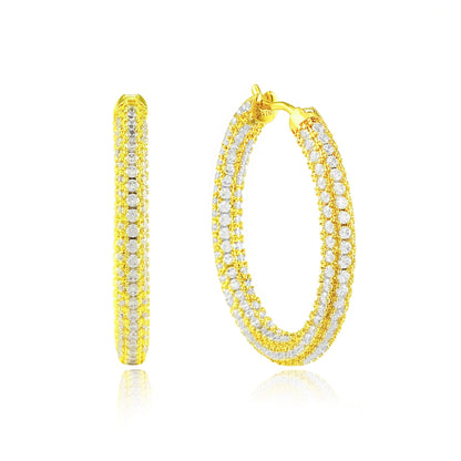 Glitzy Star Studded Hoops Medium