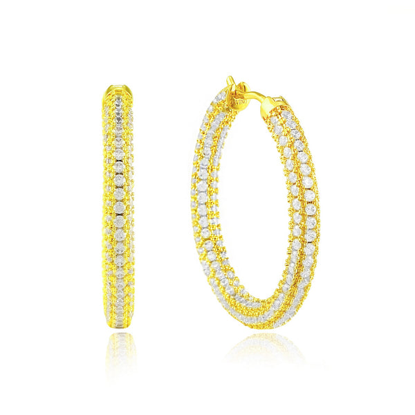 Studded Hoops 30X30 mm (Water Resistance Premium Plating)