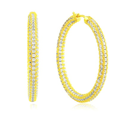 Glitzy Star Studded Hoops Large