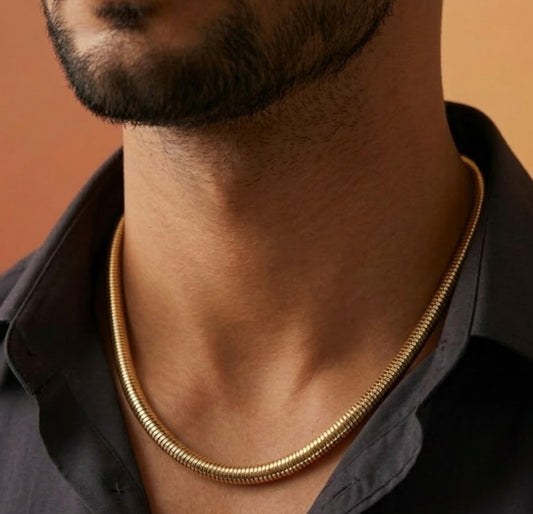 Gold Mens Coil Neckchain