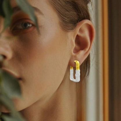 Dusk and Dawn 92.5 Sterling Silver Huggies ( Small )