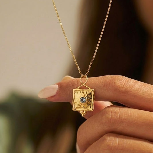 March Birthstone Infinity Necklace