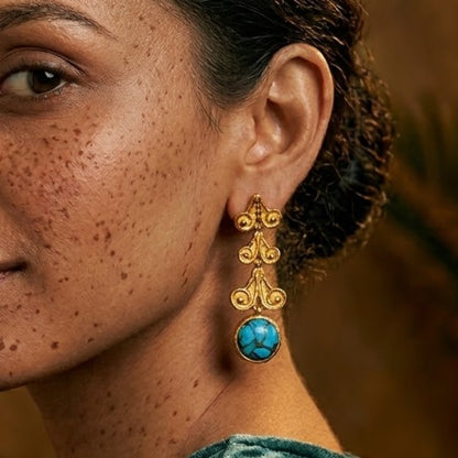 Jharoka Turquoise 92.5 Sterling Silver Earrings