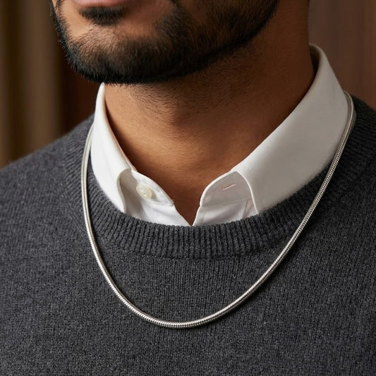 Silver Coil Men's Chain Slim