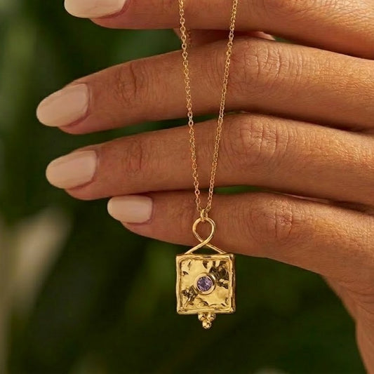 February Birthstone Infinity Necklace