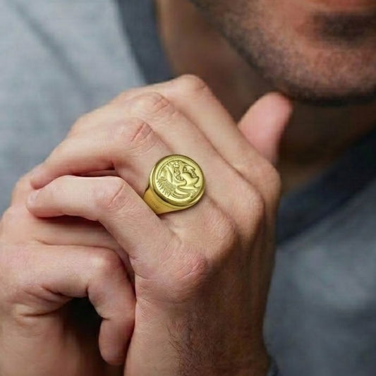 Gladiator Crest Signet Men's Ring